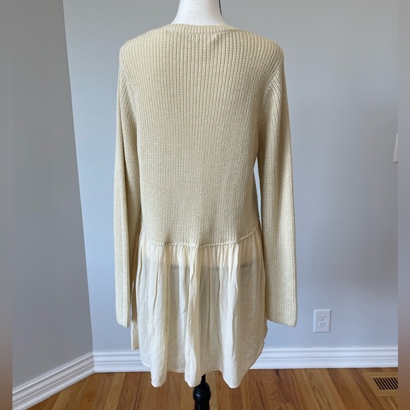 Westbound Tunic Blouse mixed material size XL neutral cottage costal work boots - Picture 2 of 9